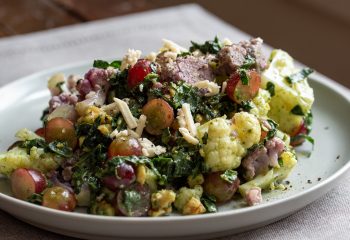 Roasted Cauliflower & Kale Grape Salad